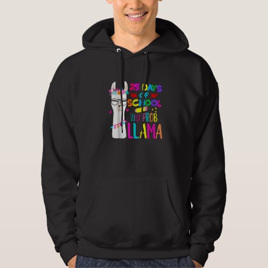 25 Dagen Op School Leraar Geen Probleem Lama Meisj Hoodie (Voorkant)