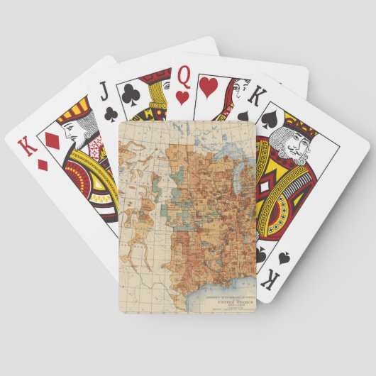 25 Dichtheid van de bevolkingsgroei, VS, 18901900 Pokerkaarten (Achterkant)