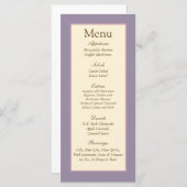 25 Elegante Paarse bruiloft Menu Labels (Voorkant / Achterkant)