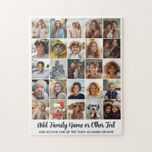 25 Foto Collage - Aangepaste Tekst - Wit Zwart Legpuzzel