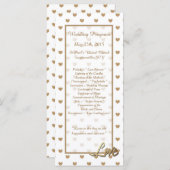 25 Gold Love Hearts Programmes de mariage (Devant / Derrière)