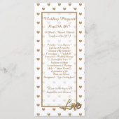 25 Gold Love Hearts Wedding Programs Programma (Voorkant)