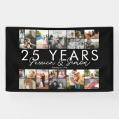 25 jaar bruiloft jubileum fotocollage bewerkbaar spandoek (Horizontaal)