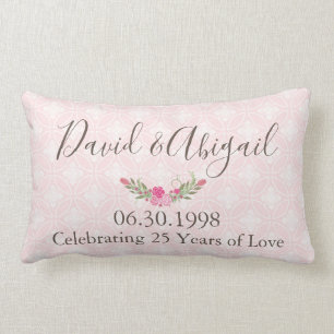 25 jaar bruiloft Jubileum  Roze Kussen