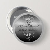 25 jaar gehuwde Silver Persoonlijke Button (Voorkant /achterkant)
