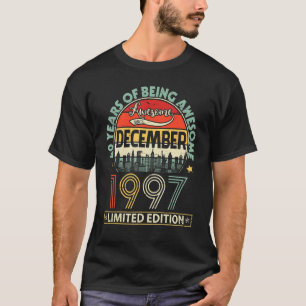 25 jaar Geweldige geboren in december 1997 LT T-shirt