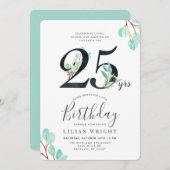 25 jaar groei 25 jaar | Eucalyptus Kaart (Voorkant / Achterkant)