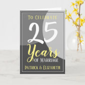 25 jaar huwelijk vieren kaart (Gele Bloem)