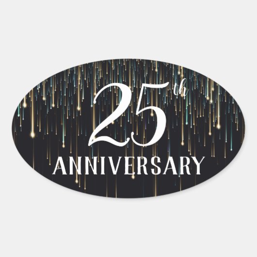 25 jaar Jubileum envelopzegel Ovale Sticker (Voorkant)