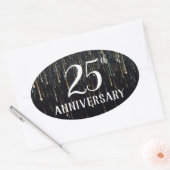 25 jaar Jubileum envelopzegel Ovale Sticker (Envelop)