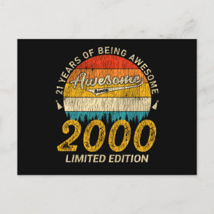 25 Jaar Oud 2000 Retro Geweldig 25e Verjaardag Cad Briefkaart