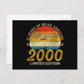 25 Jaar Oud 2000 Retro Geweldig 25e Verjaardag Cad Briefkaart (Voorkant / Achterkant)