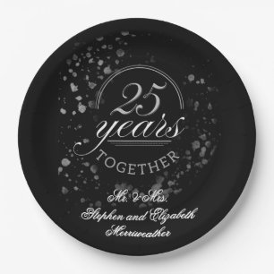 25 Jaar Samen Zilveren Jubileumfeest Papieren Bordje