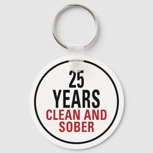 25 jaar Schone en Sober Sleutelhanger (Voorkant)