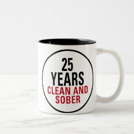 25 jaar Schone en Sober Tweekleurige Koffiemok