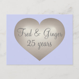 25 jaar Silver Fade Heart Silver Anniversary Briefkaart