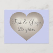 25 jaar Silver Fade Heart Silver Anniversary Briefkaart (Voorkant)