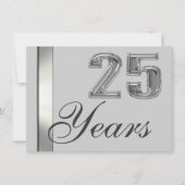 25 jaar Silver Jubileum Elegant Invitation Kaart (Voorkant)