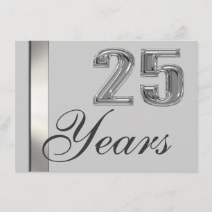 25 jaar Silver Jubileum Elegant Invitation Kaart