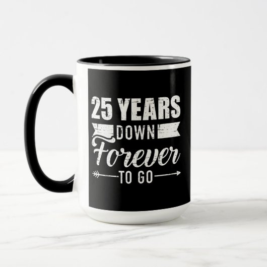 25 jaar terug voor altijd 25 jaar bruiloft mok (Links)