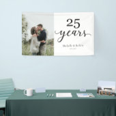 25 Jaar Zilveren bruiloft Jubileum Elegant Spandoek (Beurs)