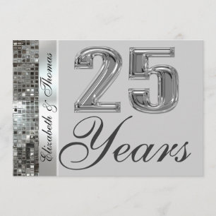 25 Jaar Zilveren Jubileum Elegante Uitnodiging