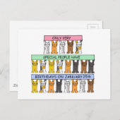 25 januari Schattigee Cartoon Katten Briefkaart (Voorkant / Achterkant)