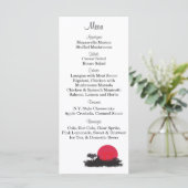 25 Japans Rising Sun Bruiloft Menu Labels (Staand voorkant)