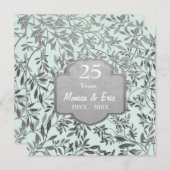 25-jarig huwelijksjubileum Leaves of Silver Kaart (Voorkant / Achterkant)