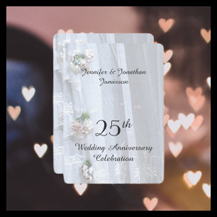 25-jarig huwelijksjubileumfeest, Kanten vintage Kaart