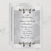 25-jarig jubileum Silver rozen Kaart (Voorkant / Achterkant)