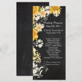 25 Jaune Rose Chalkboard Programmes de mariage (Devant / Derrière)