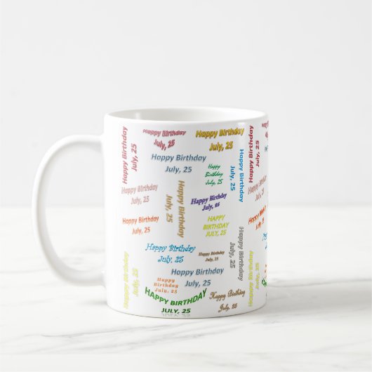 25 juillet, Anniversaire Mug (Gauche)