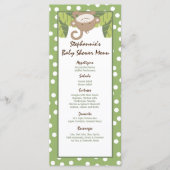 25 Menu Cards Safari Oerwoud Monkey Green (Voorkant)