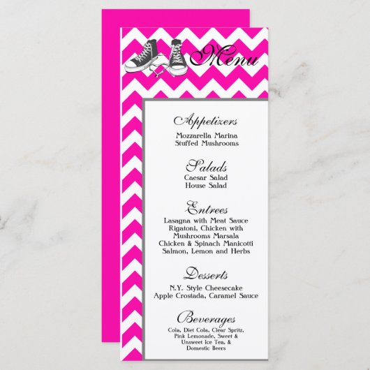25 Menu Kaarten Chevron Stripe Zig Zag Print Fabri (Voorkant / Achterkant)
