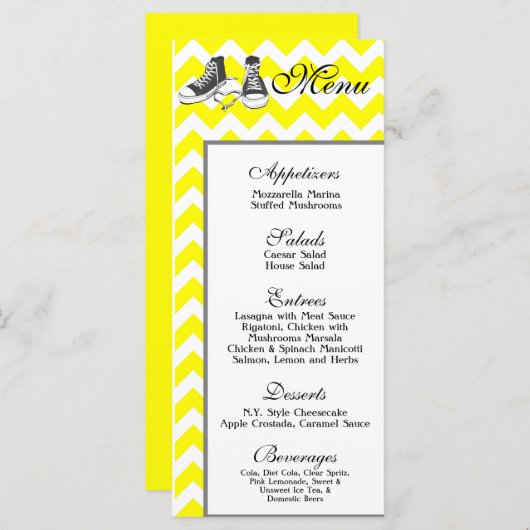 25 Menu Kaarten Chevron Stripe Zig Zag Print Fabri (Voorkant / Achterkant)