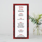 25 Menu Kaarten Crimson Rood  Verfraaiing Rub (Staand voorkant)