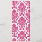 25 Menu Kaarten Fusia White Damask Lace Print Patt (Achterkant)