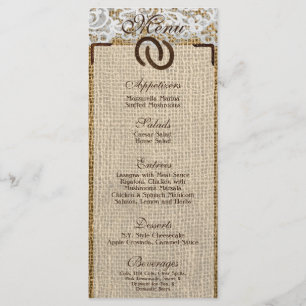 25 Menu Kaarten Hoefijzers op Burlap Lace Country