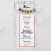 25 Menu Kaarten Jute Mr. en Mrs. Banner (Voorkant / Achterkant)