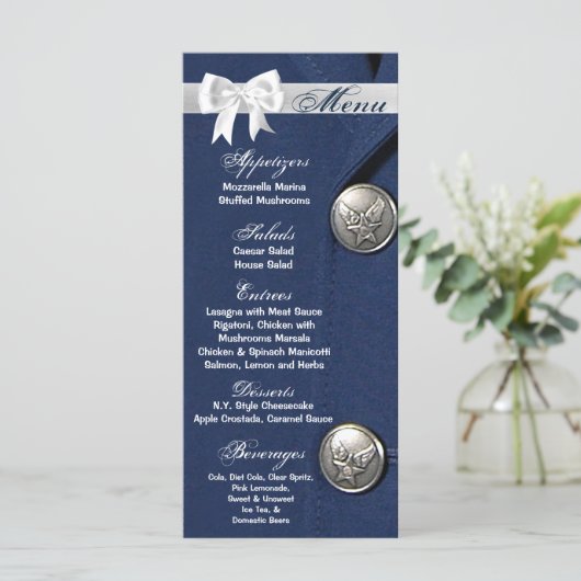 25 Menu Kaarten Luchtmacht Klasse A Uniform Jurk B (Staand voorkant)