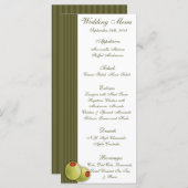 25 Menu Kaarten Martini Olijven Groene Strepen gri (Voorkant / Achterkant)