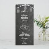 25 Menu Kaarten Mason Jar String Lights Krijtbord (Staand voorkant)