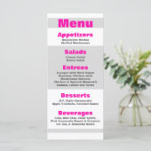 25 Menu Kaarten Modern Neon Stripe Roze jaren 80 R (Staand voorkant)