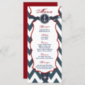 25 Menu Kaarten Nautisch Ankerkompas Ocean Navy (Voorkant / Achterkant)