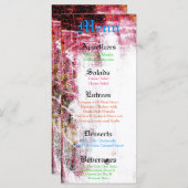 25 Menu Kaarten Neon Grunge Scratch Kleur Hot Pink (Voorkant / Achterkant)