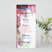 25 Menu Kaarten Neon Grunge Scratch Kleur Hot Pink (Staand voorkant)