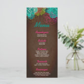 25 Menu Kaarten Neon Spring Bloemen Bloesem Bloese (Staand voorkant)