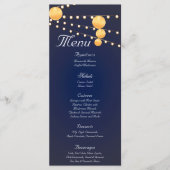 25 Menu Kaarten Papieren Lantaarns op Blauw Chinee (Voorkant)