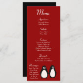 25 Menu Kaarten Penguin Love Paar Mate voor het Le (Voorkant / Achterkant)